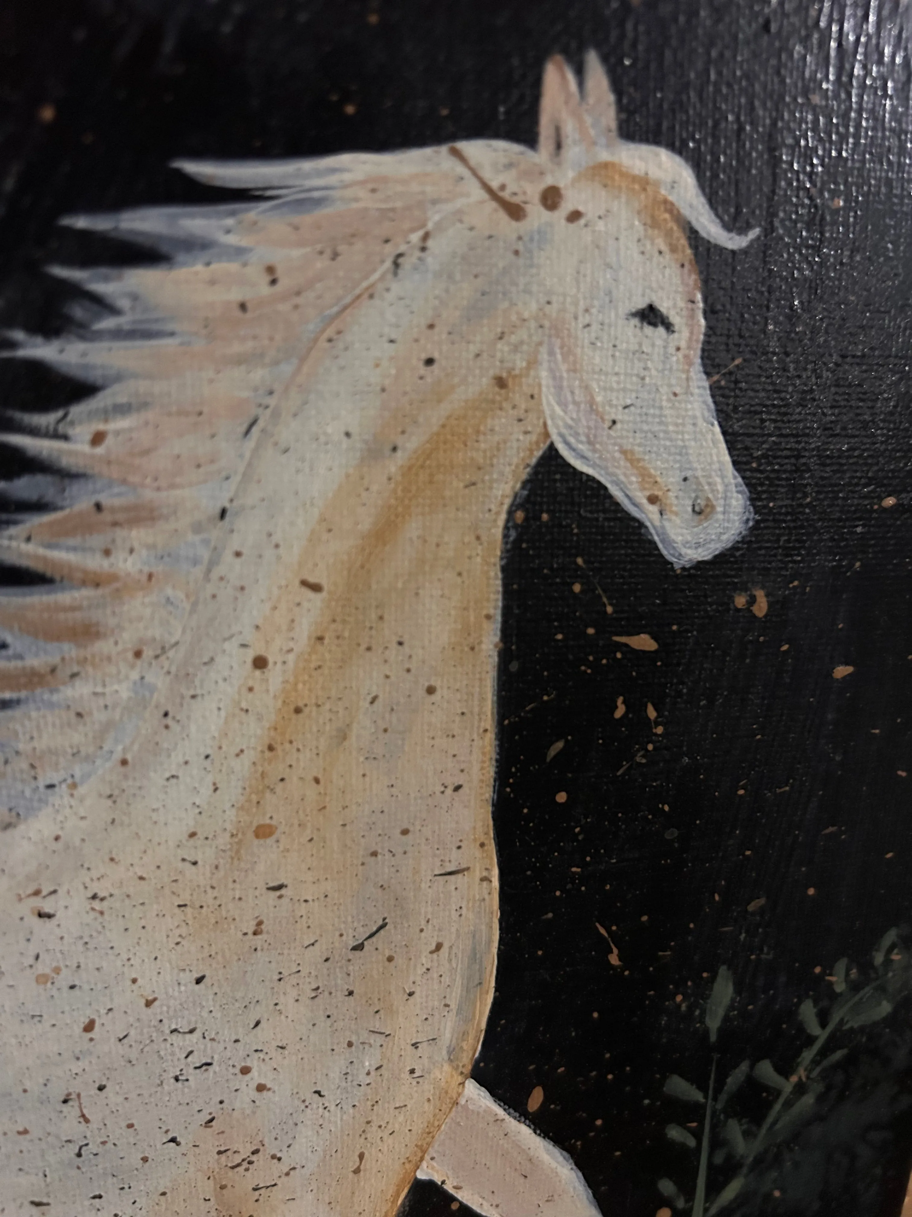 Folk Horse on Canvas