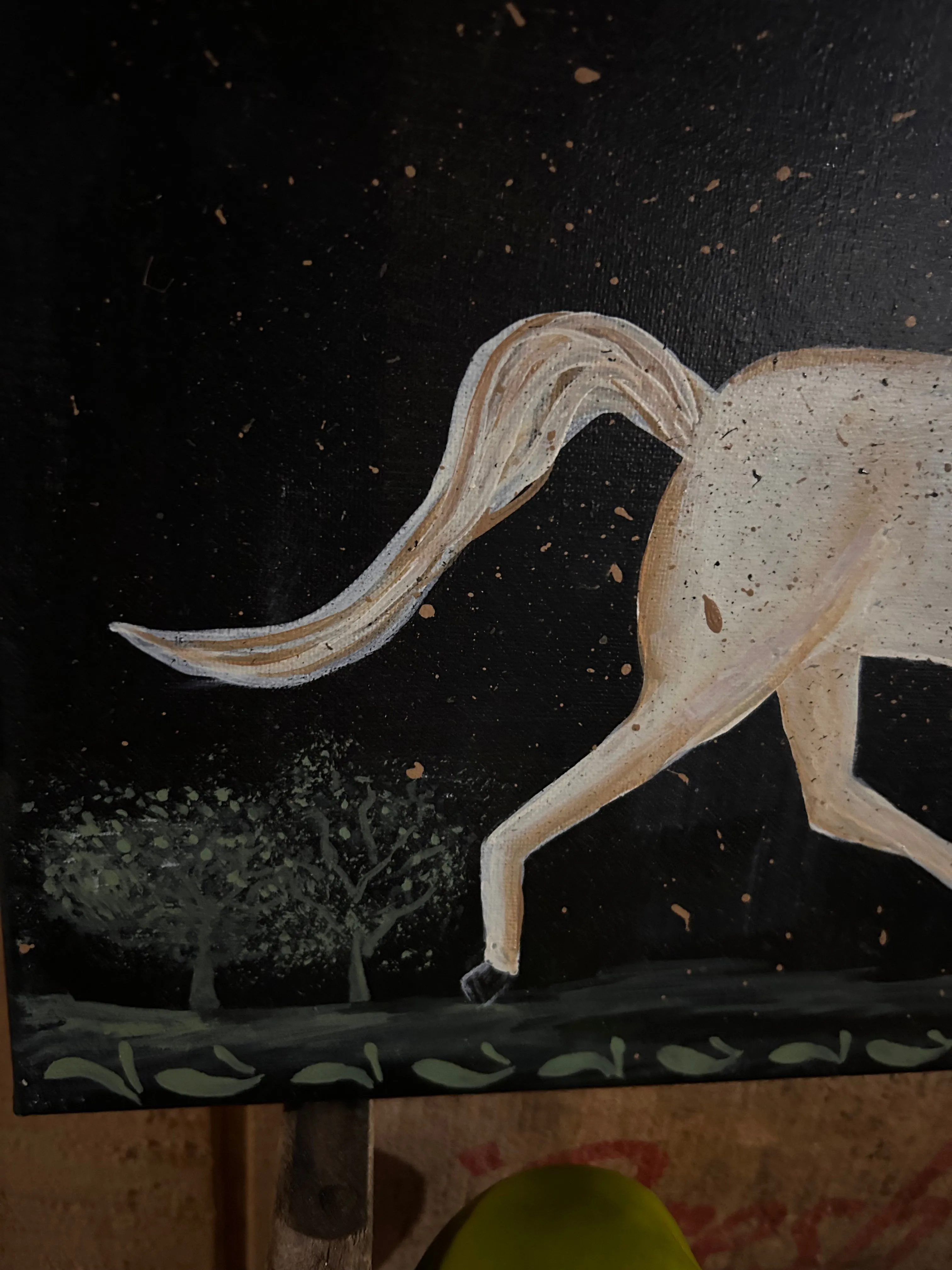 Folk Horse on Canvas
