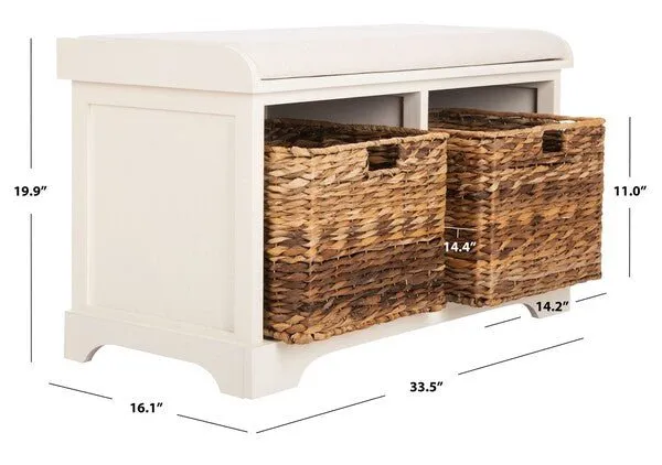 Freddy Wicker Storage Bench White AMH5736D