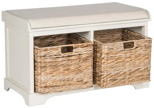 Freddy Wicker Storage Bench White AMH5736D