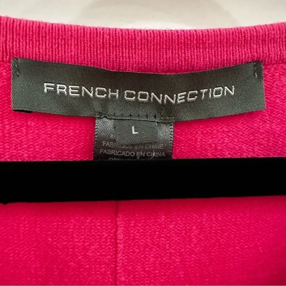French Connection Babysoft Crew neck Jumper Sweater Bright Prosecco Pink sz LG