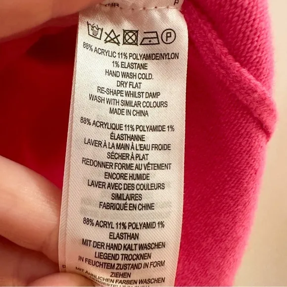 French Connection Babysoft Crew neck Jumper Sweater Bright Prosecco Pink sz LG