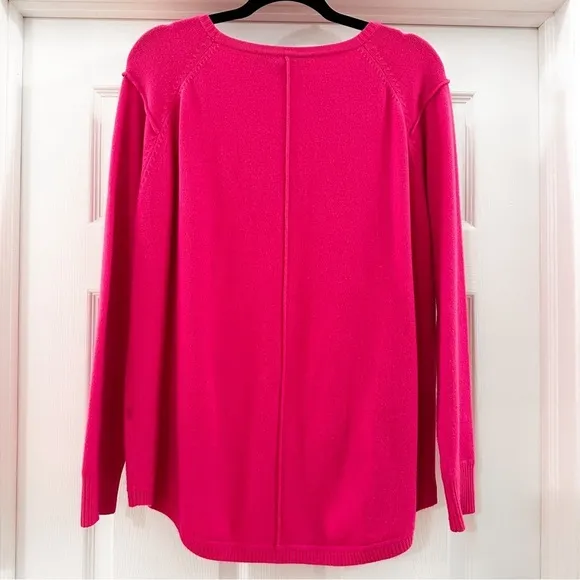 French Connection Babysoft Crew neck Jumper Sweater Bright Prosecco Pink sz LG
