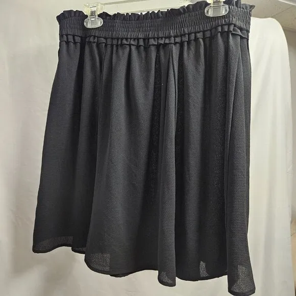 FRENCH CONNECTION black midi large skirt stretch office casual summer formal