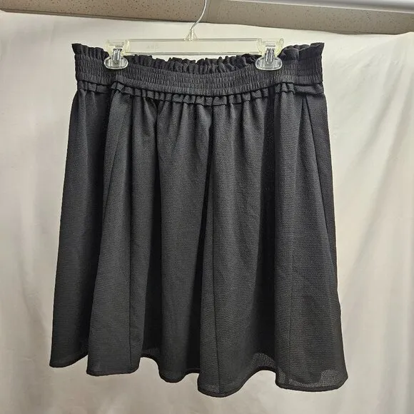FRENCH CONNECTION black midi large skirt stretch office casual summer formal