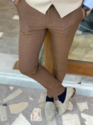 Frezo Brown Slim Fit Wool Pants: Versatile Elegance for Every Occasion