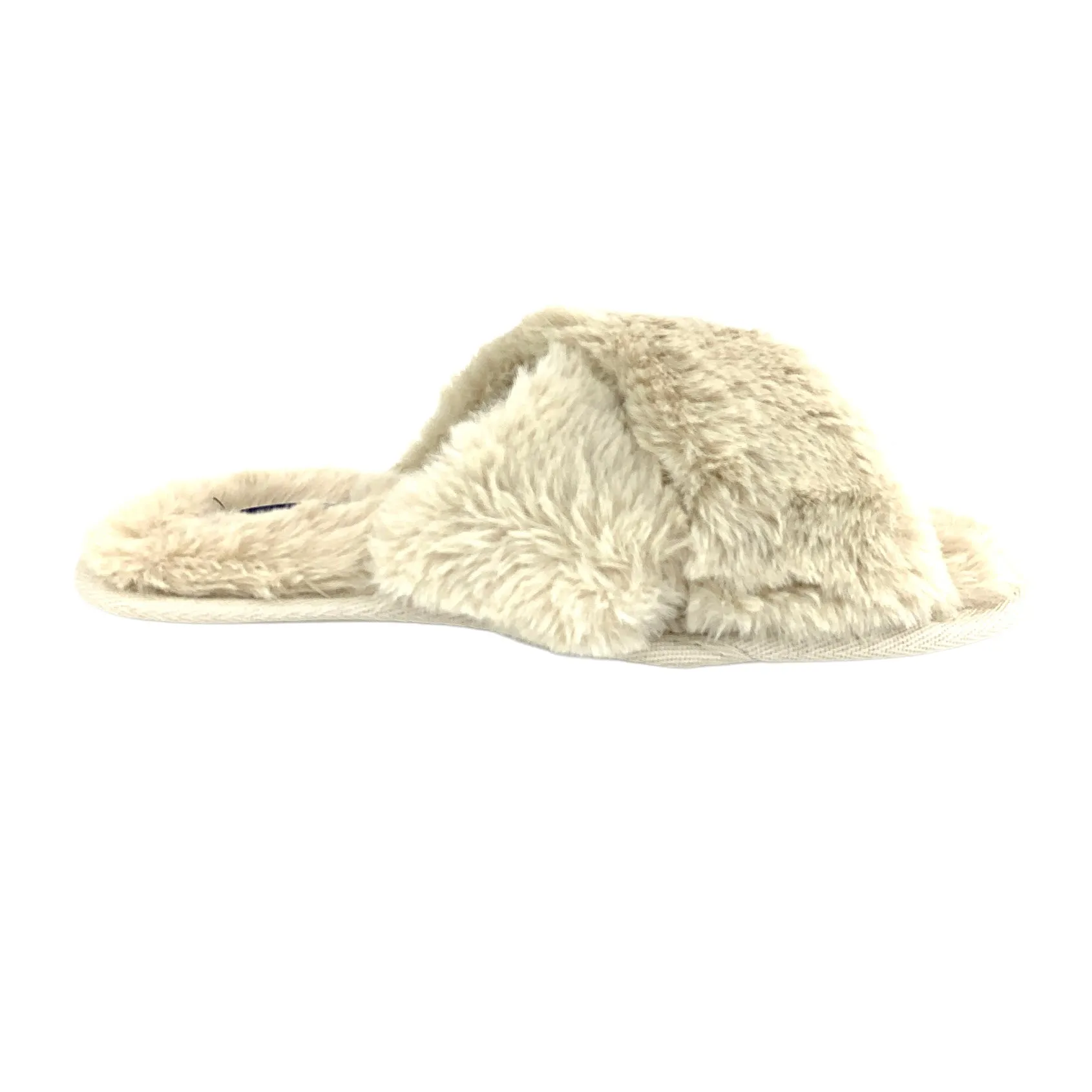 Fuzzy Furry CrissCross Slip On Flats Women's Slippers
