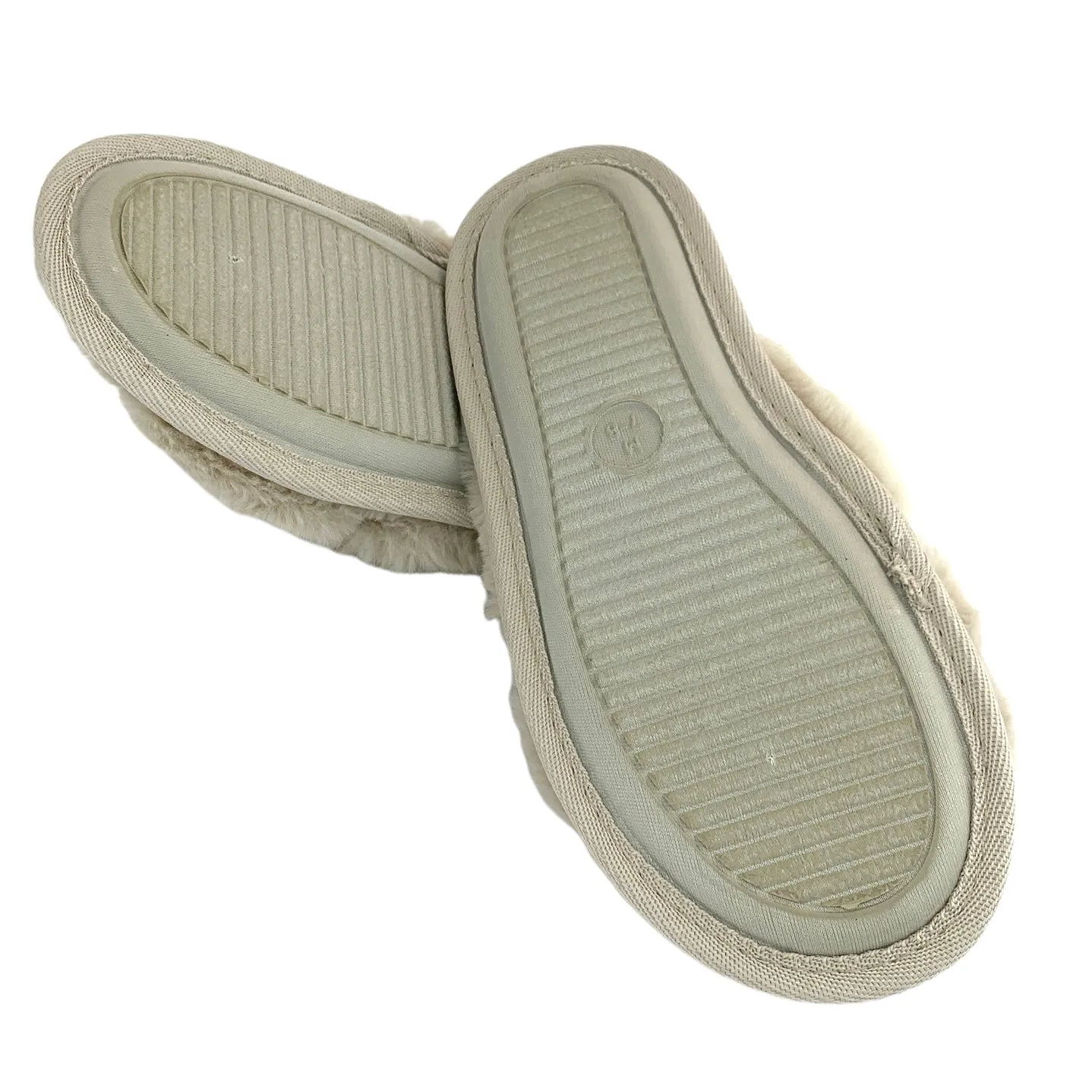 Fuzzy Furry CrissCross Slip On Flats Women's Slippers