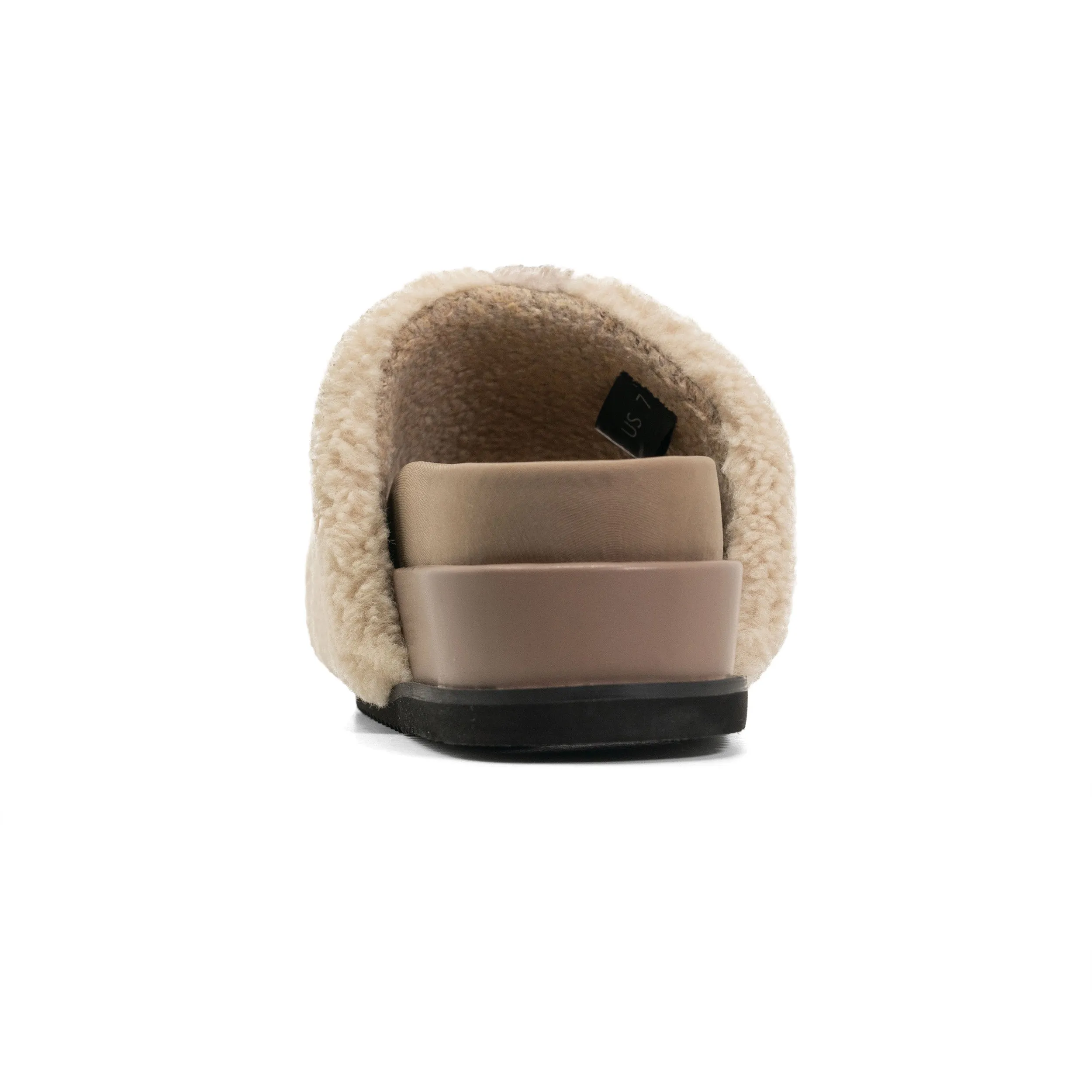 FUZZY STRIPE STACK PLATFORM NATURAL & CEMENT FAUX SHEARLING