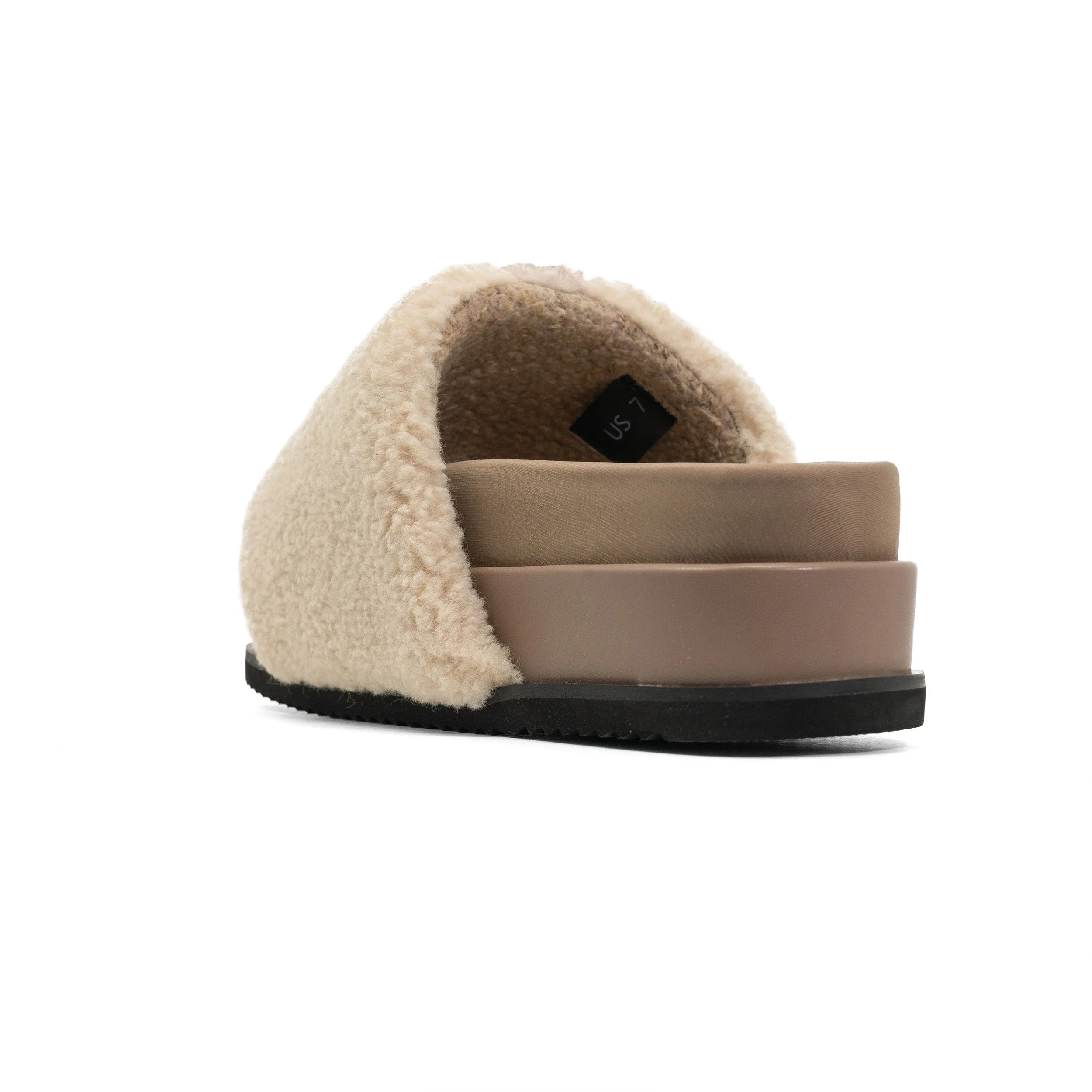 FUZZY STRIPE STACK PLATFORM NATURAL & CEMENT FAUX SHEARLING