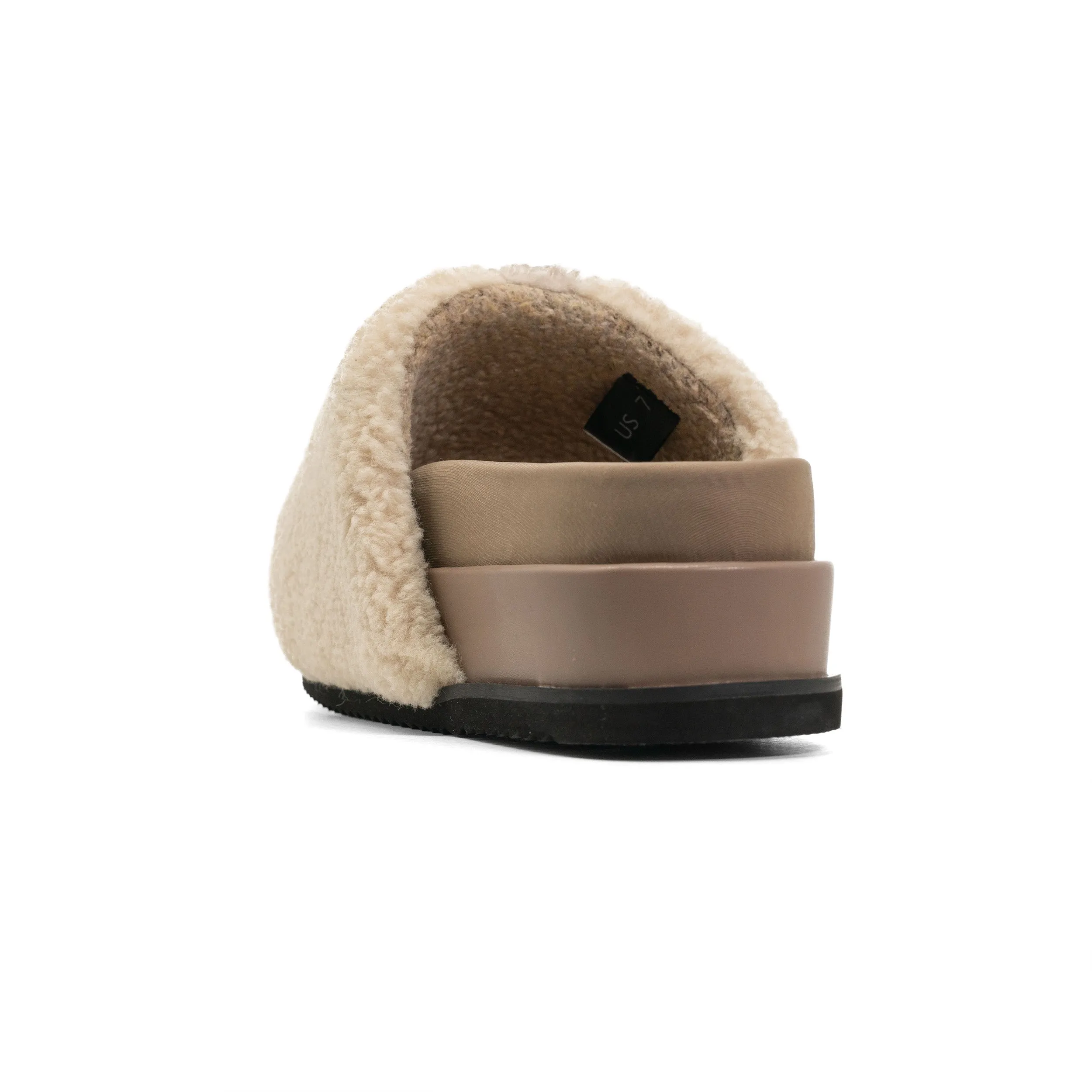 FUZZY STRIPE STACK PLATFORM NATURAL & CEMENT FAUX SHEARLING