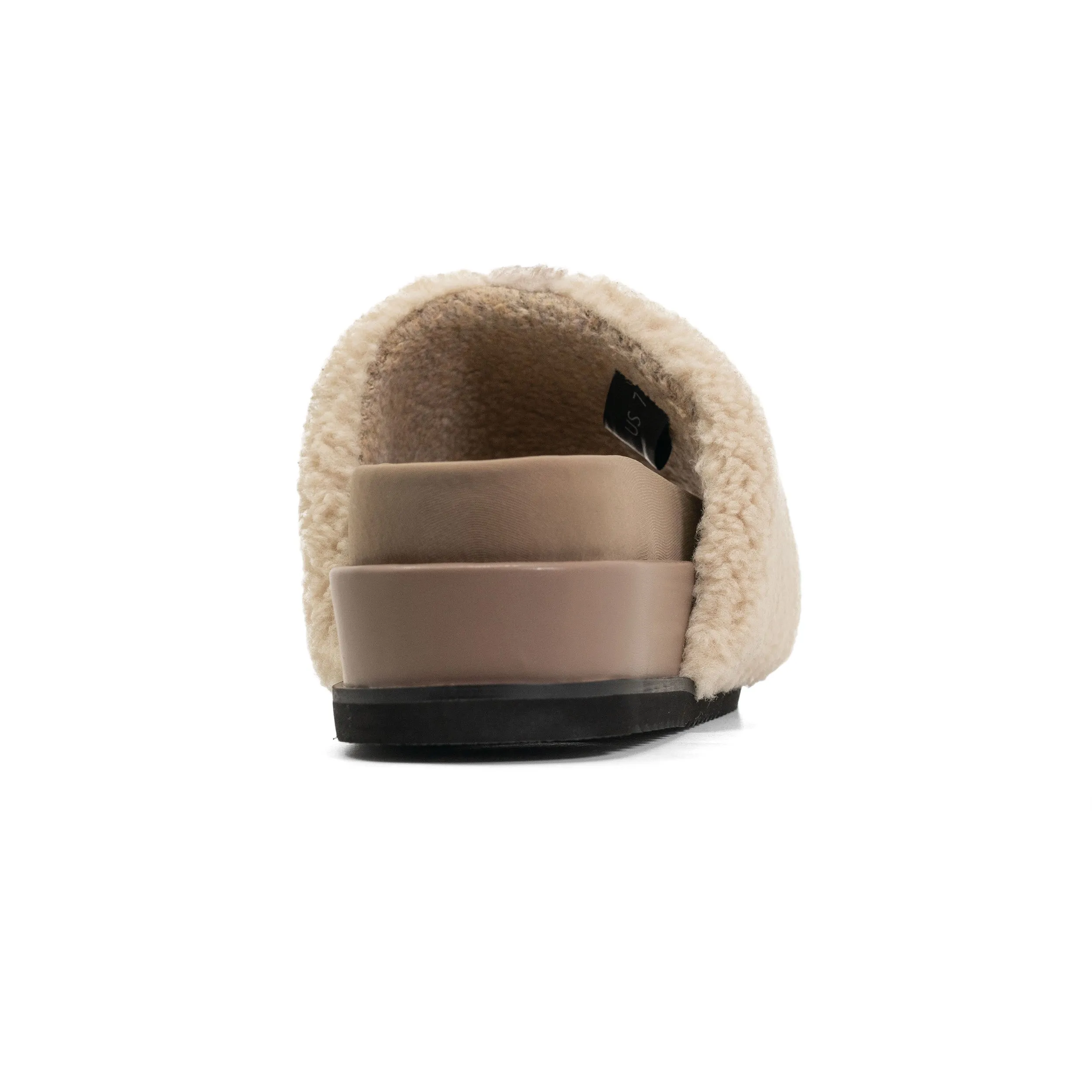 FUZZY STRIPE STACK PLATFORM NATURAL & CEMENT FAUX SHEARLING