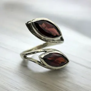 Garnet Solid 925 Sterling Silver Ring