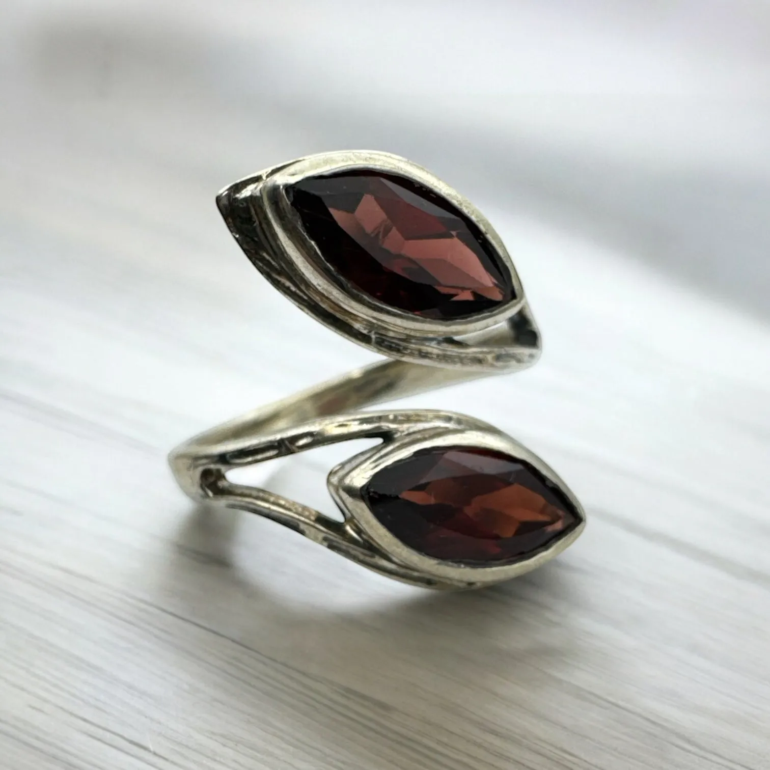 Garnet Solid 925 Sterling Silver Ring