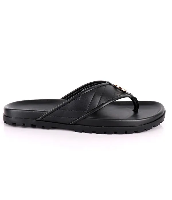 GG Logo Thong Slipper|Black