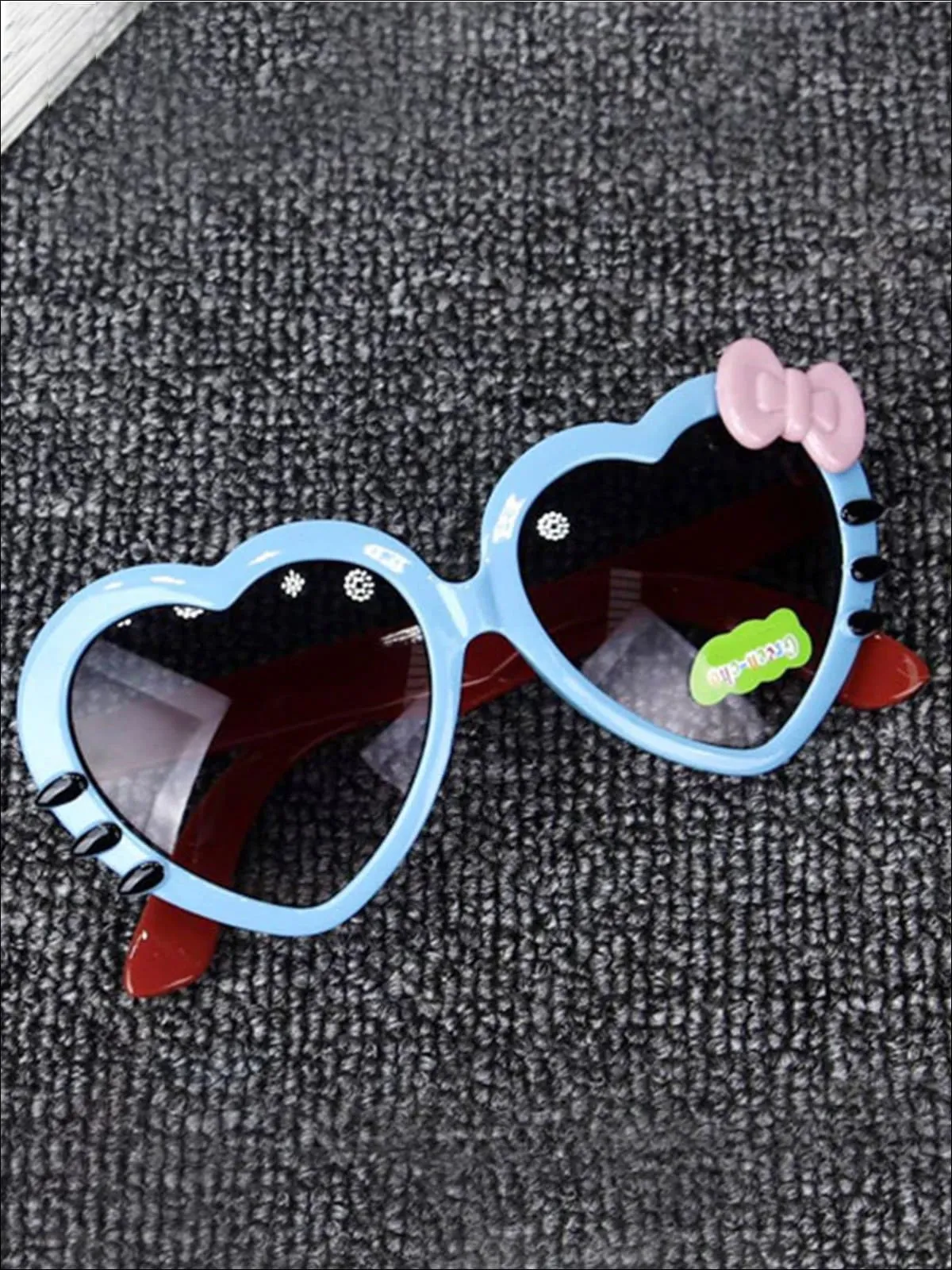 Girls Heart Shaped Sunglasses With Bow
