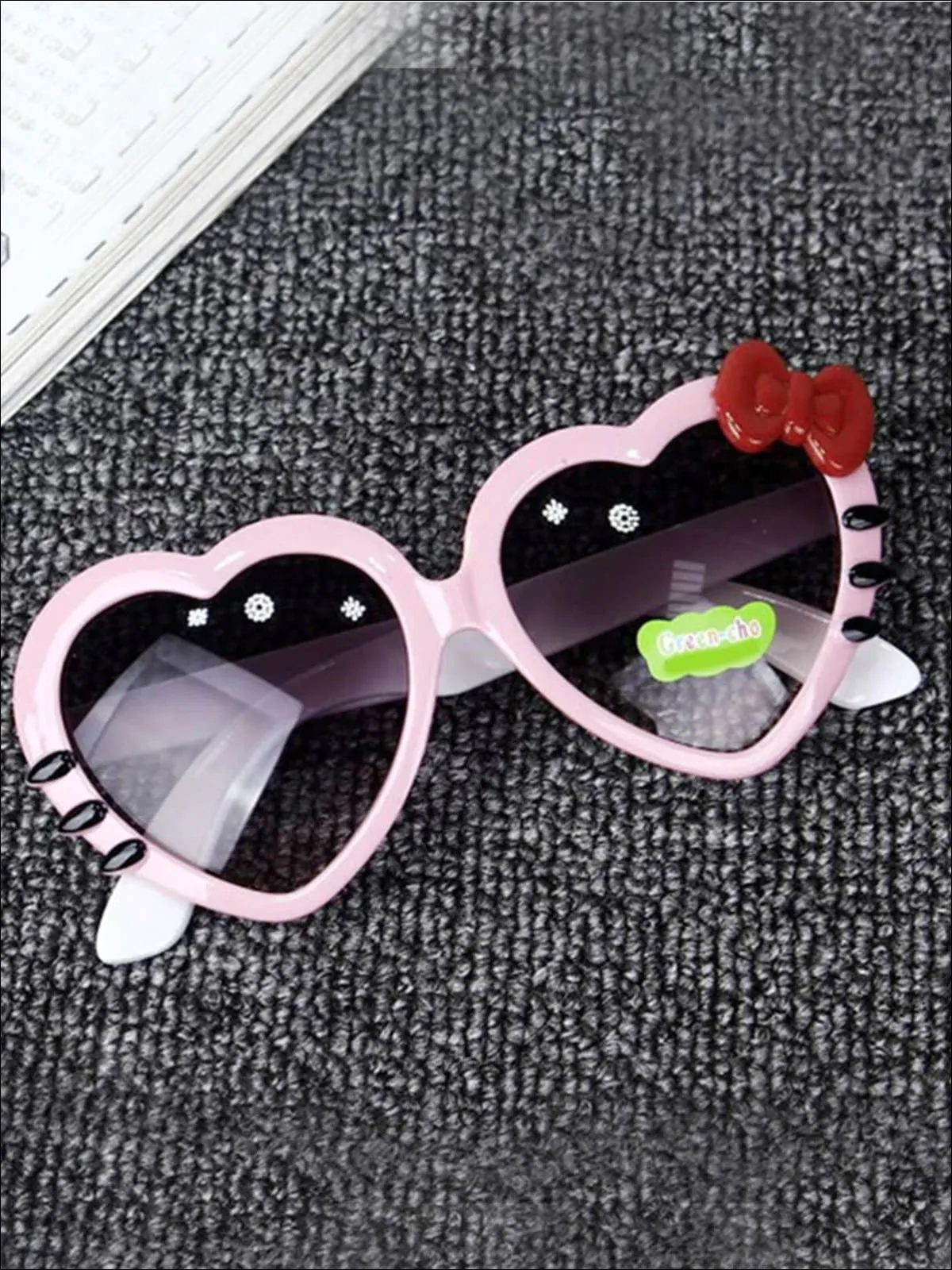 Girls Heart Shaped Sunglasses With Bow
