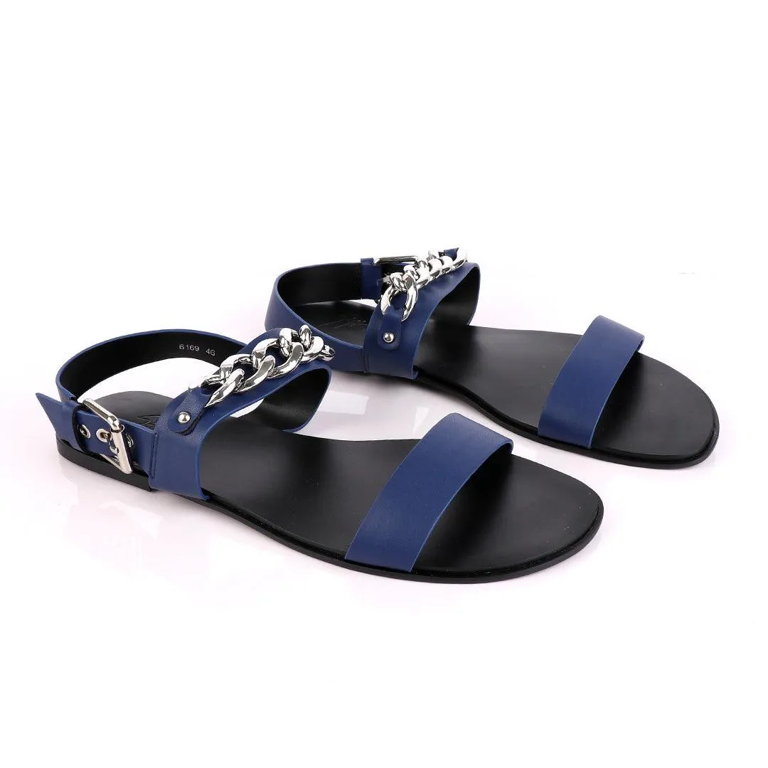 Giuseppe Zanotti Zak Chain Leather Sandals - Blue
