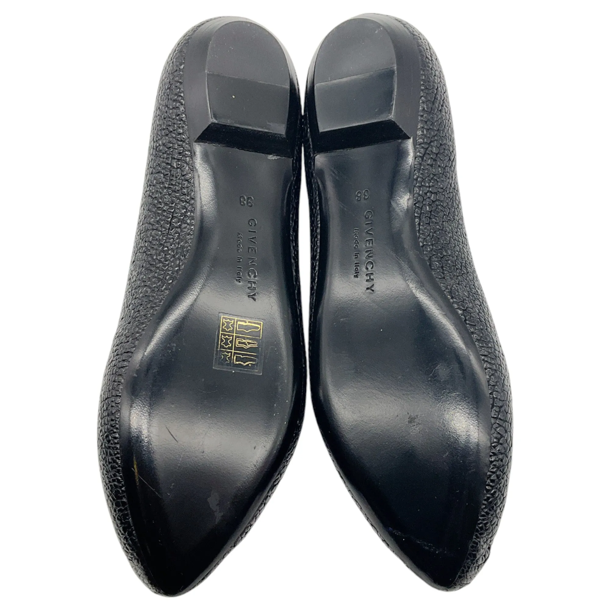 Givenchy Black Leather Caged Toe Flats