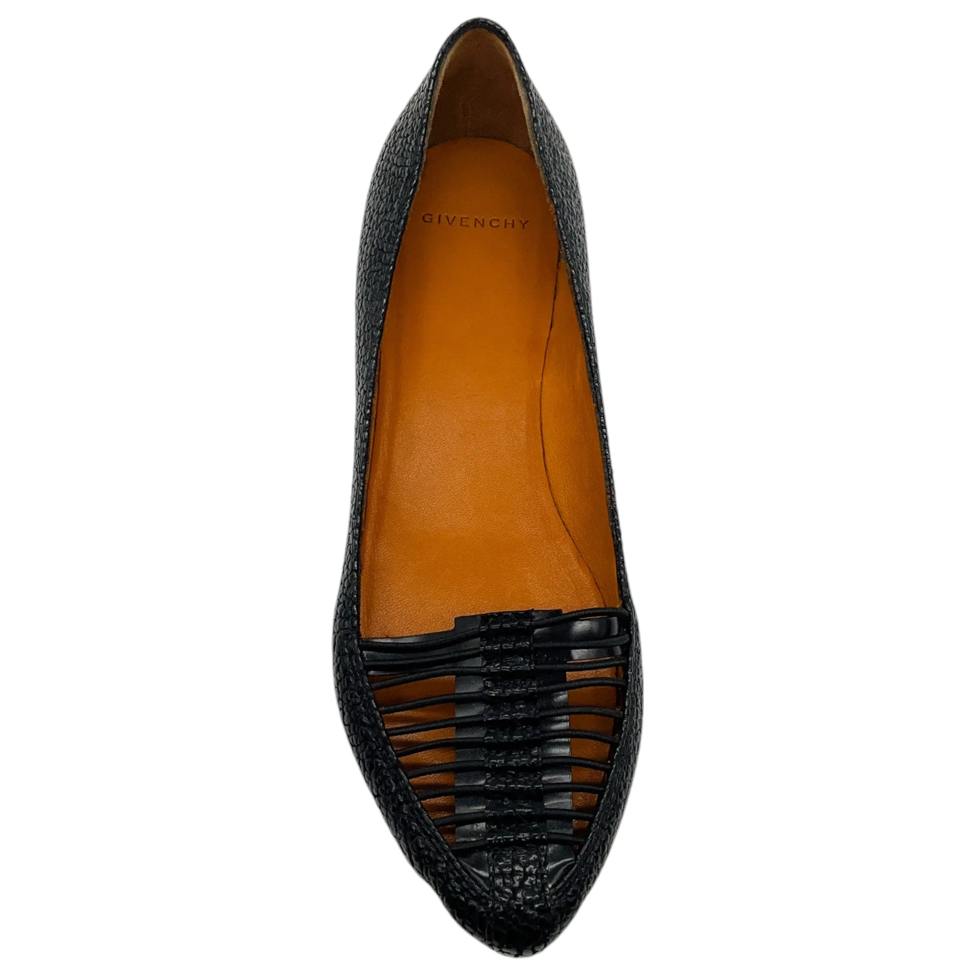 Givenchy Black Leather Caged Toe Flats