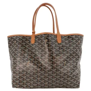 GOYARD Saint Louis Canvas Tote Shoulder Bag Brown