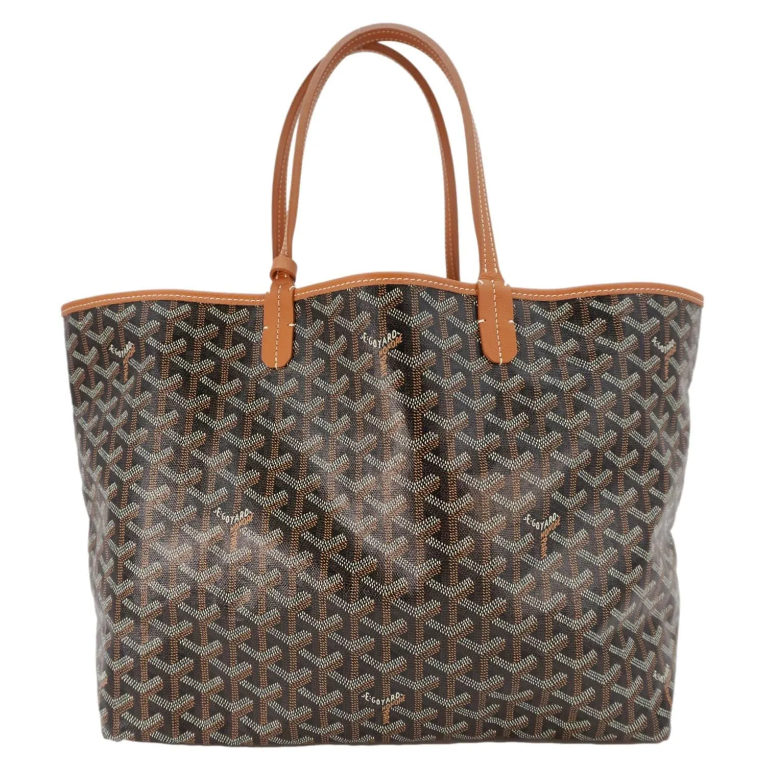 GOYARD Saint Louis Canvas Tote Shoulder Bag Brown