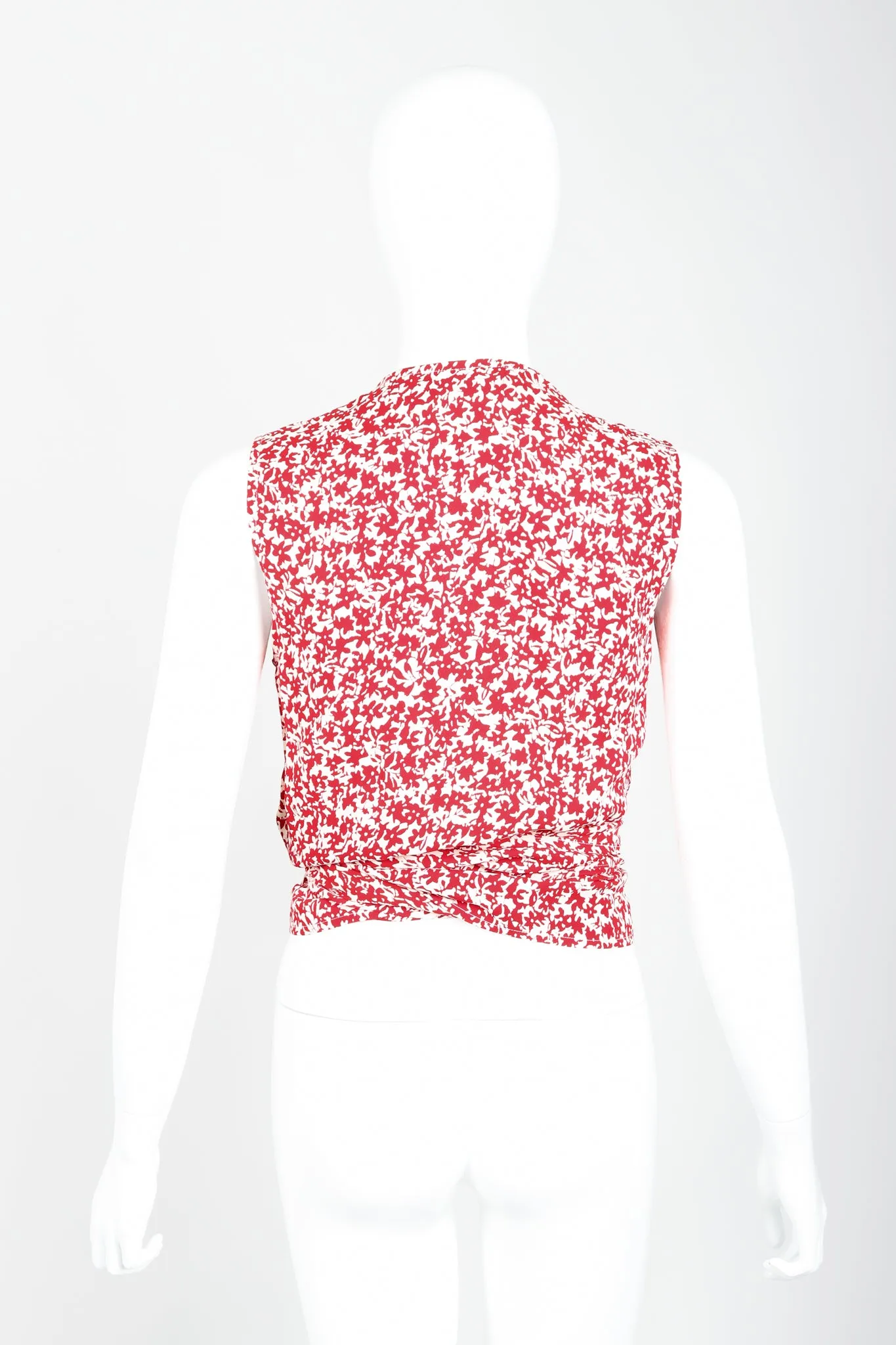 Graphic Floral Print Wrap Top