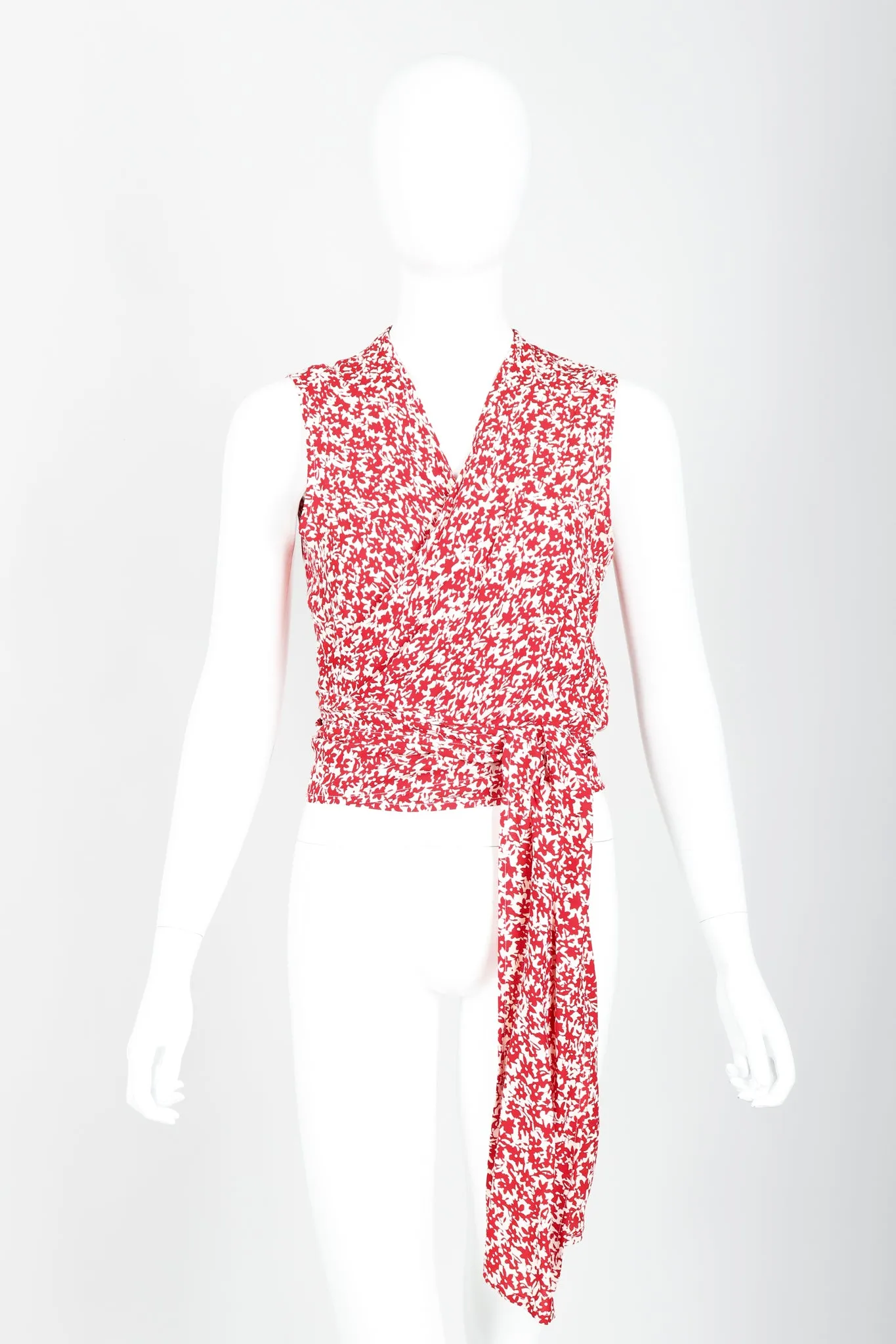Graphic Floral Print Wrap Top