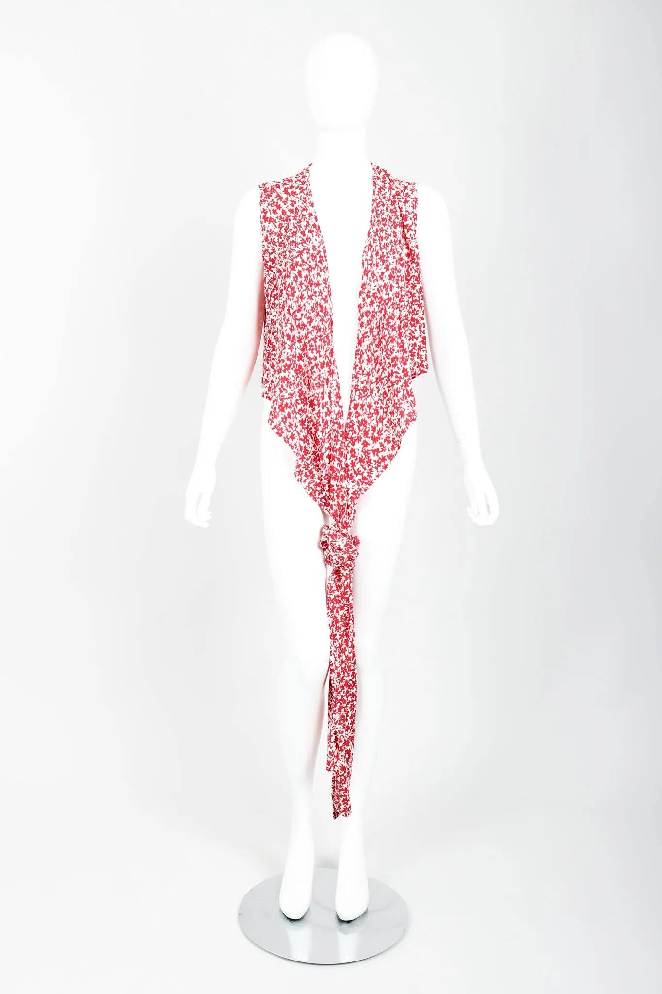 Graphic Floral Print Wrap Top