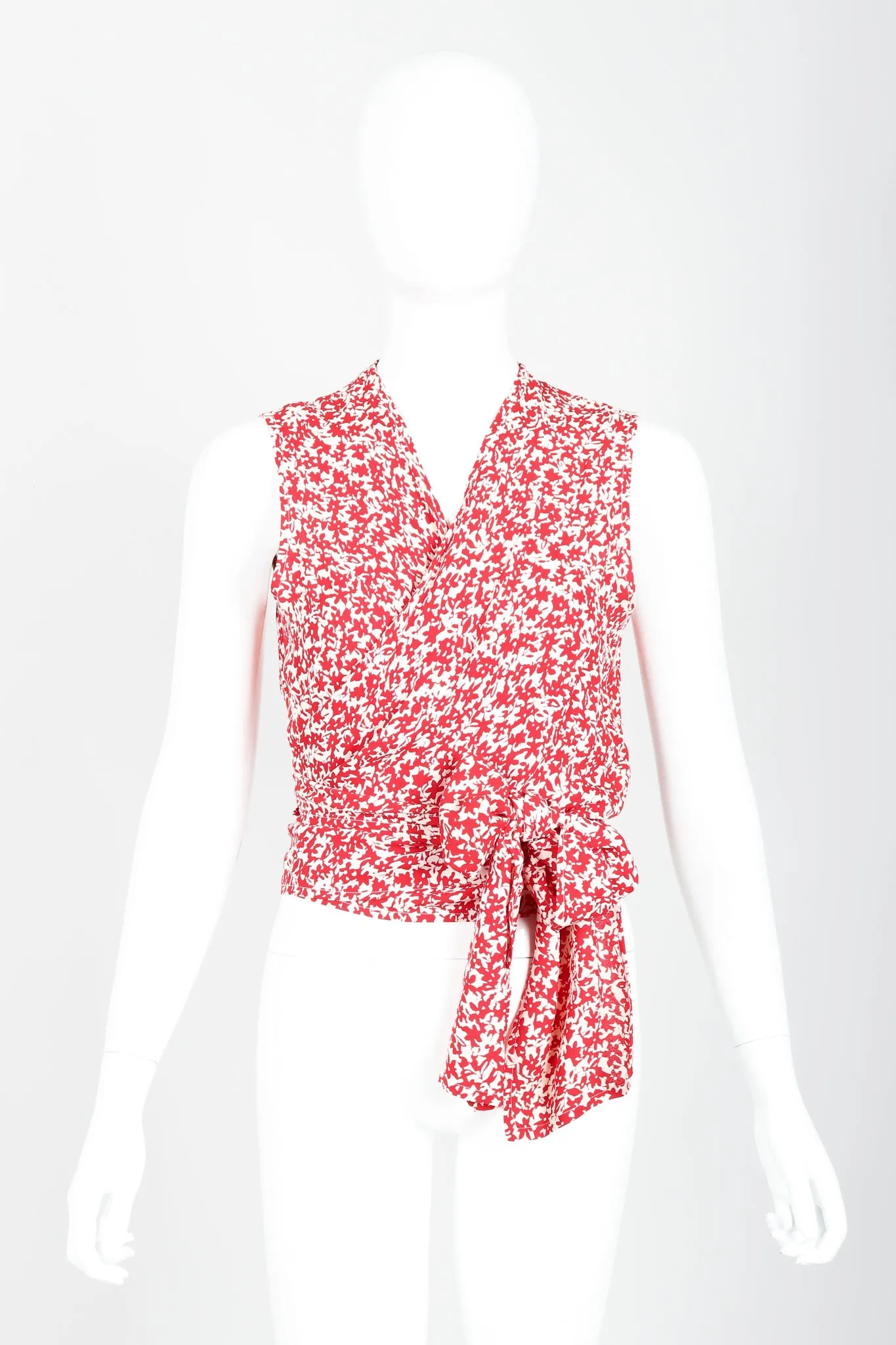 Graphic Floral Print Wrap Top