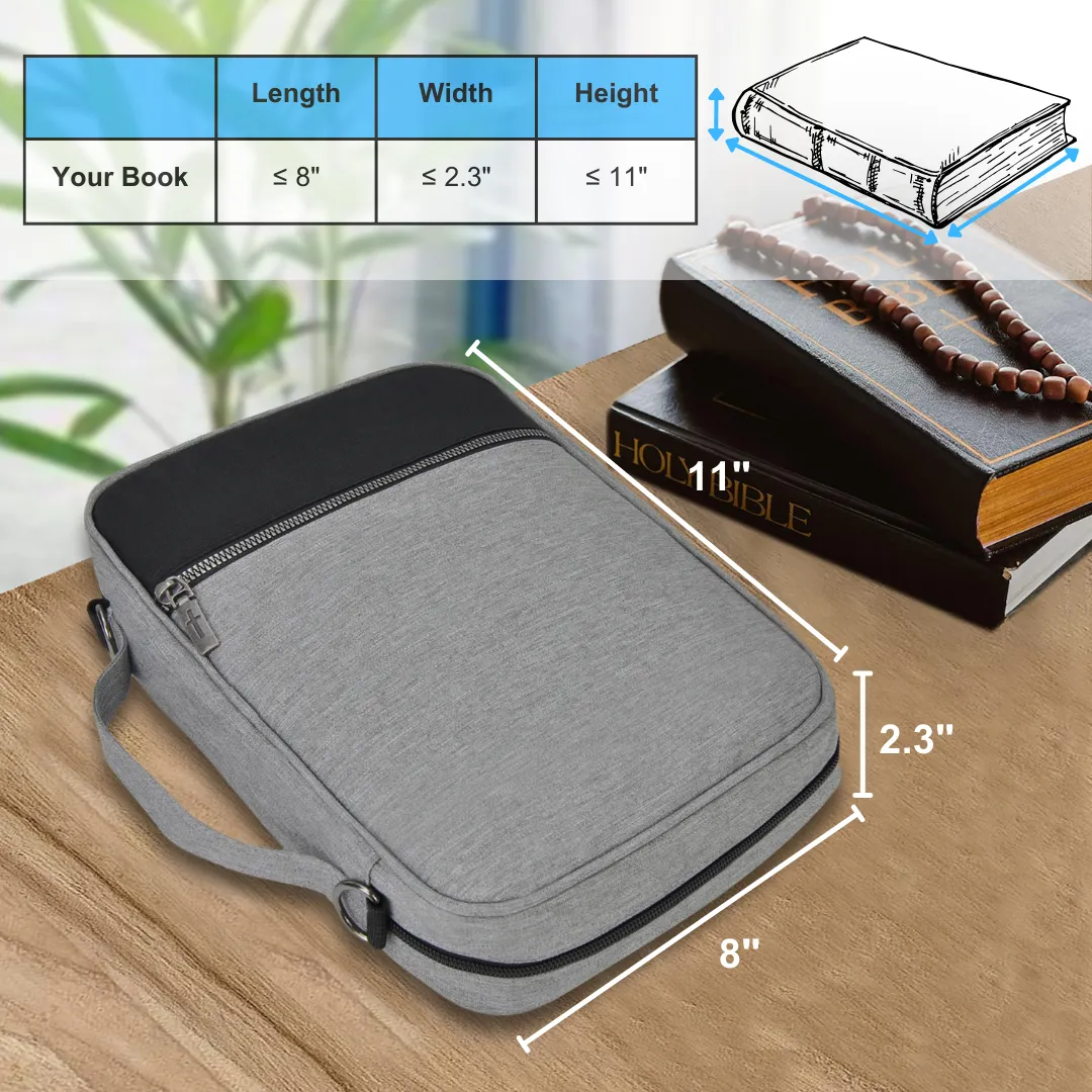 Gray and Black NGIL Canvas Bible Case Cover