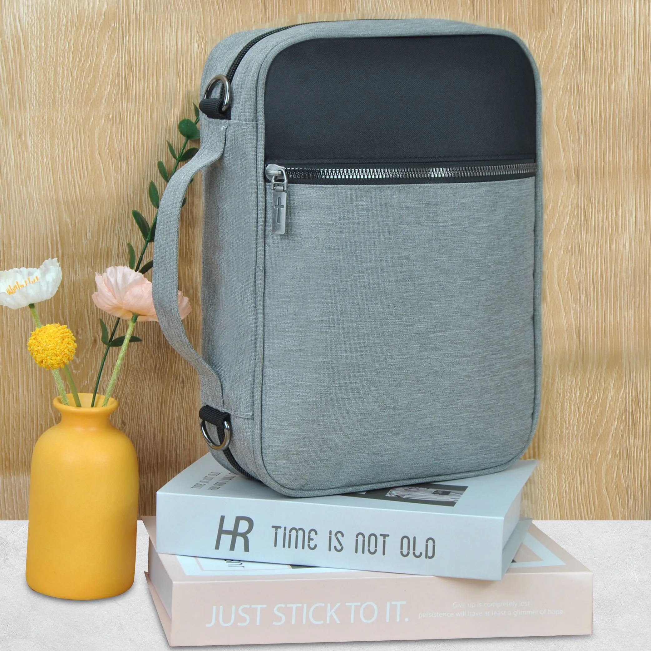 Gray and Black NGIL Canvas Bible Case Cover