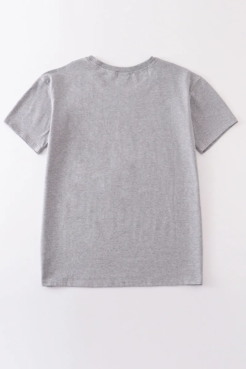 Gray Blank Basic T-shirt Adult Kids And Baby Bubble