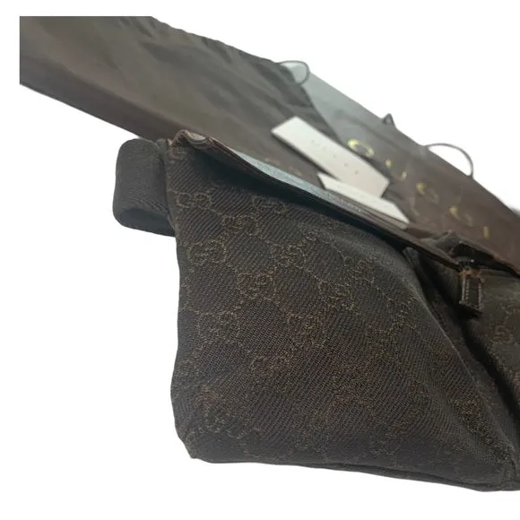 Gucci Brown Canvas Fanny Pack Belt Bag Waist Bag