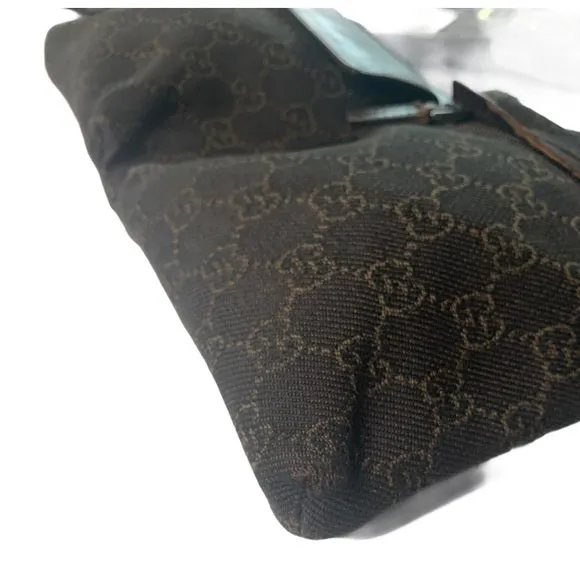 Gucci Brown Canvas Fanny Pack Belt Bag Waist Bag
