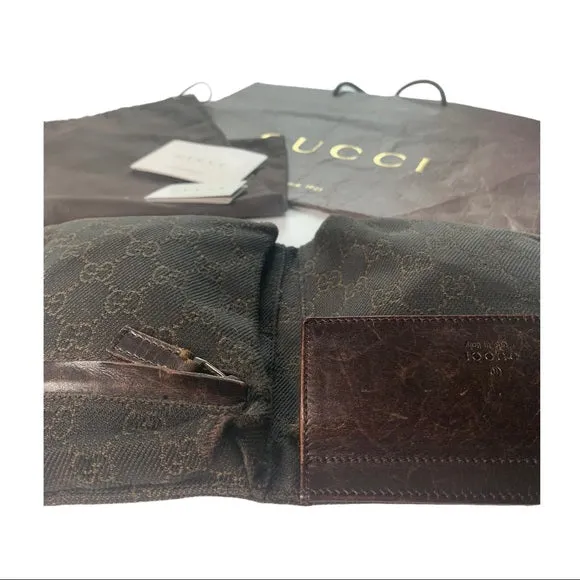 Gucci Brown Canvas Fanny Pack Belt Bag Waist Bag