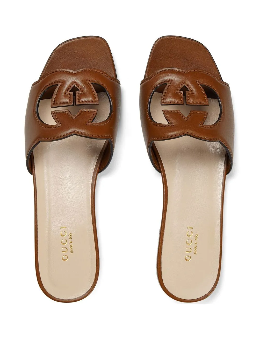 Gucci cut leather sandals