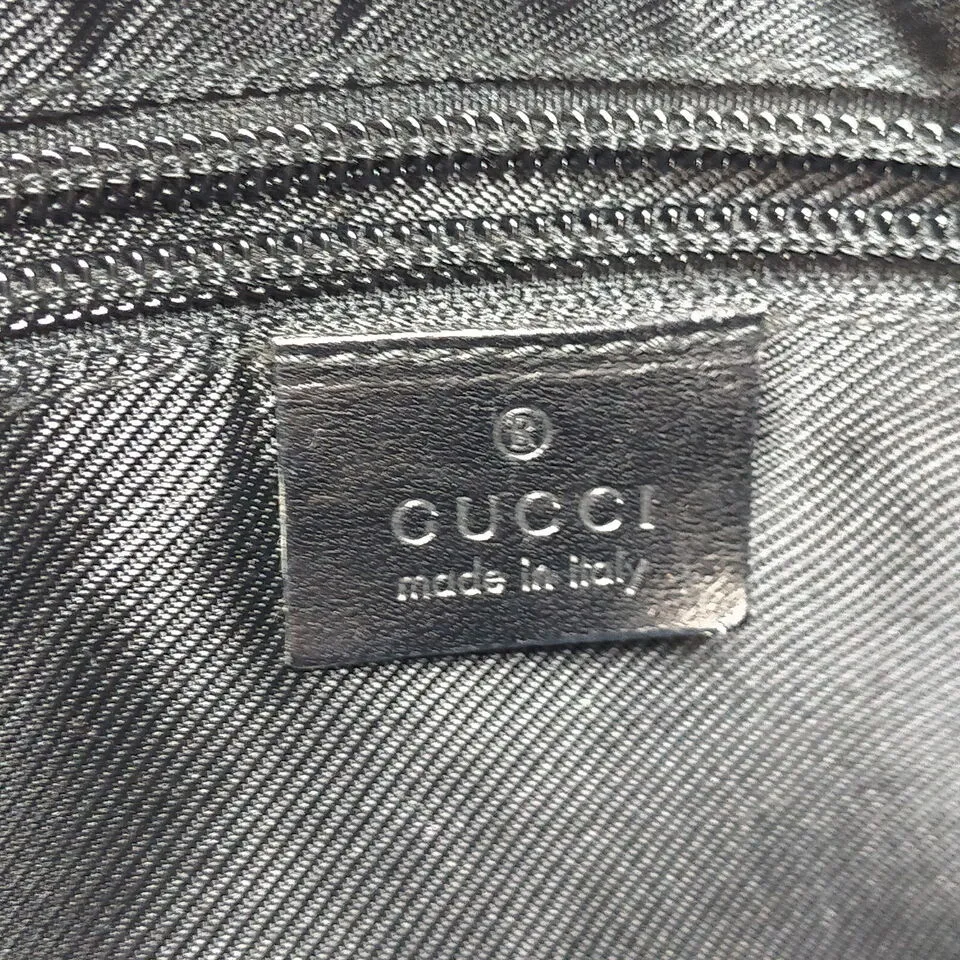 Gucci Italy. Black Canvas & Leather Handbag/Shoulderbag