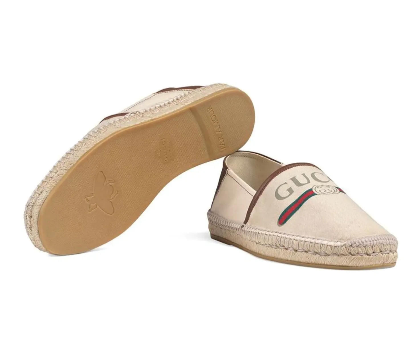 Gucci Logo Canvas Espadrilles in White