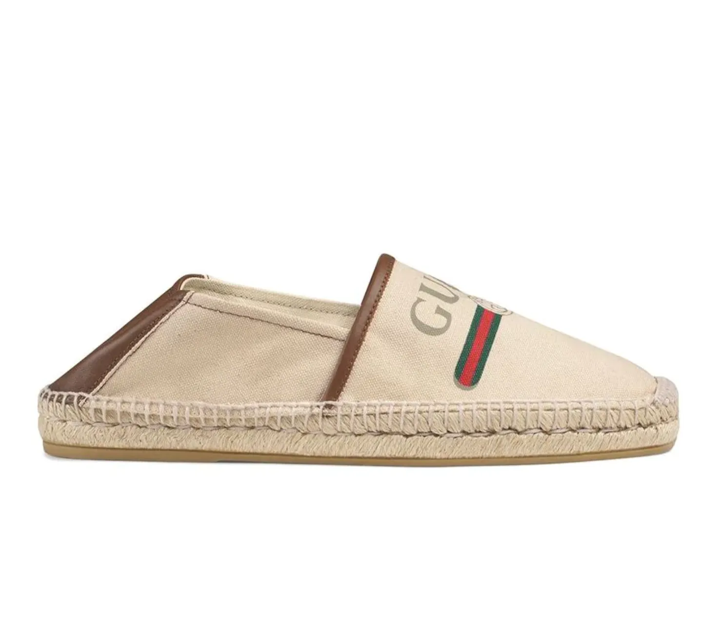 Gucci Logo Canvas Espadrilles in White