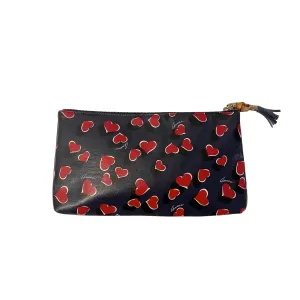 Gucci Navy Heart Bamboo Clutch
