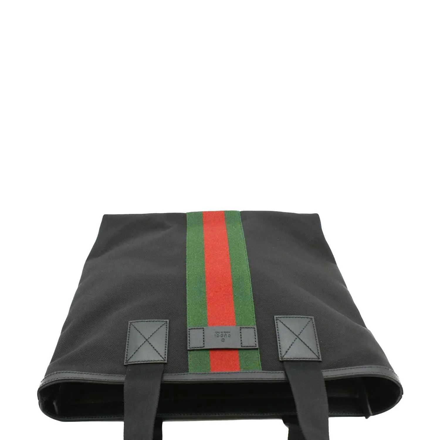 GUCCI Vertical Web Stripe Techno Canvas Tote Bag Black 631245