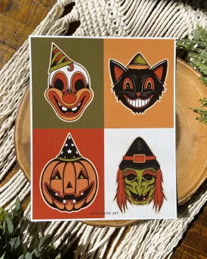 Halloween Masks Print