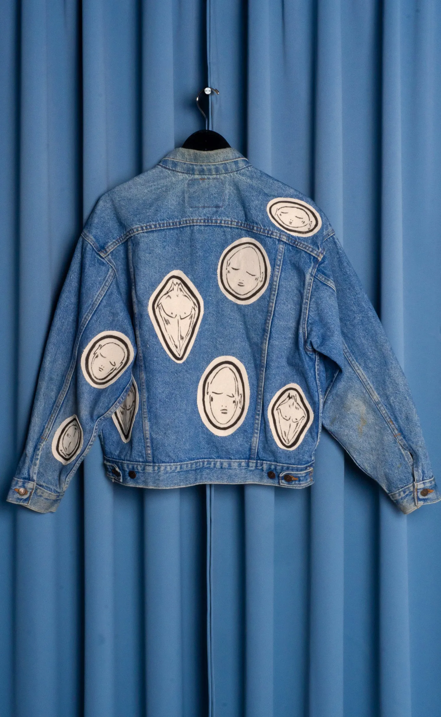 Hand Painted 'AOY' Denim Jacket - Medium