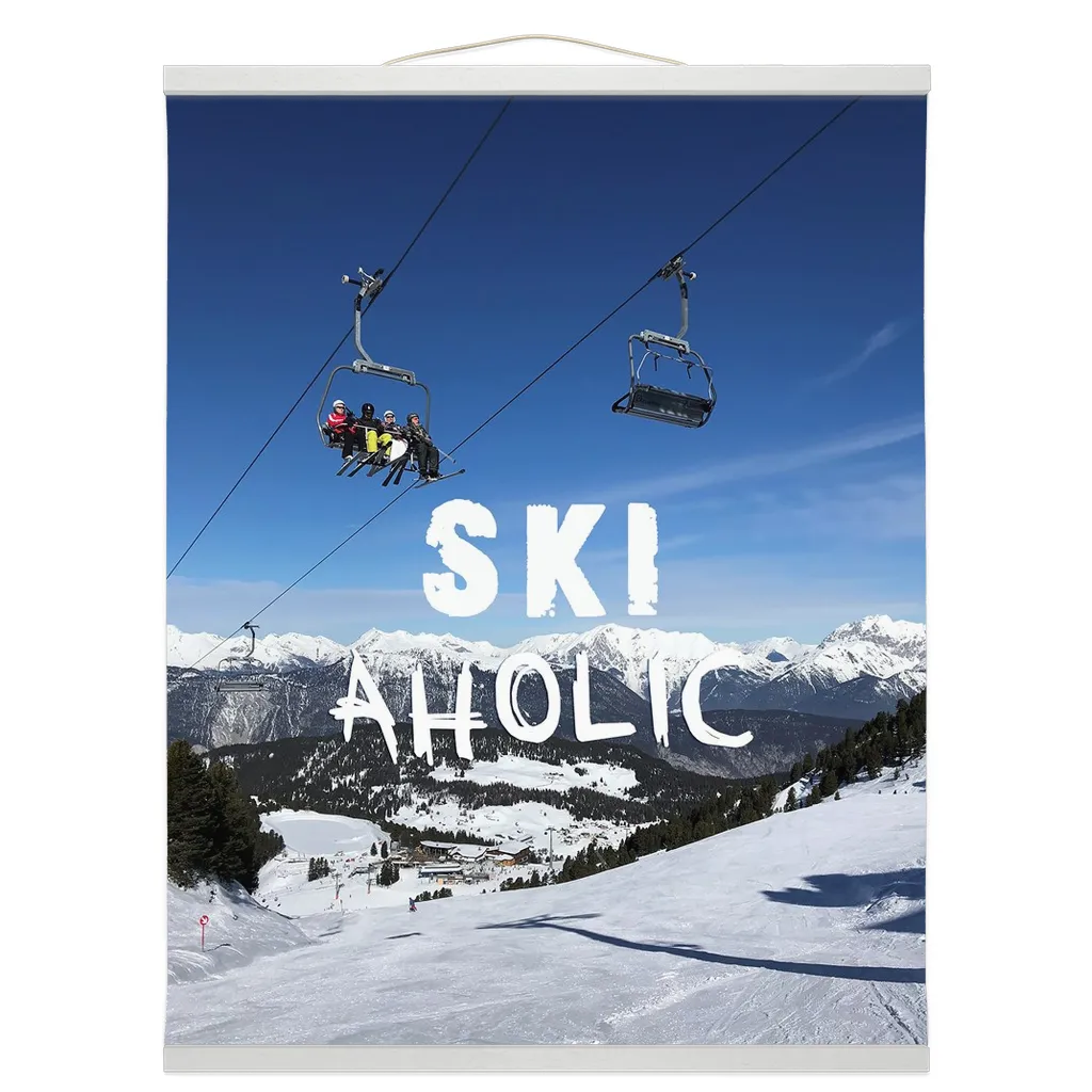 Hanging Canvas Print - Ski Aholic