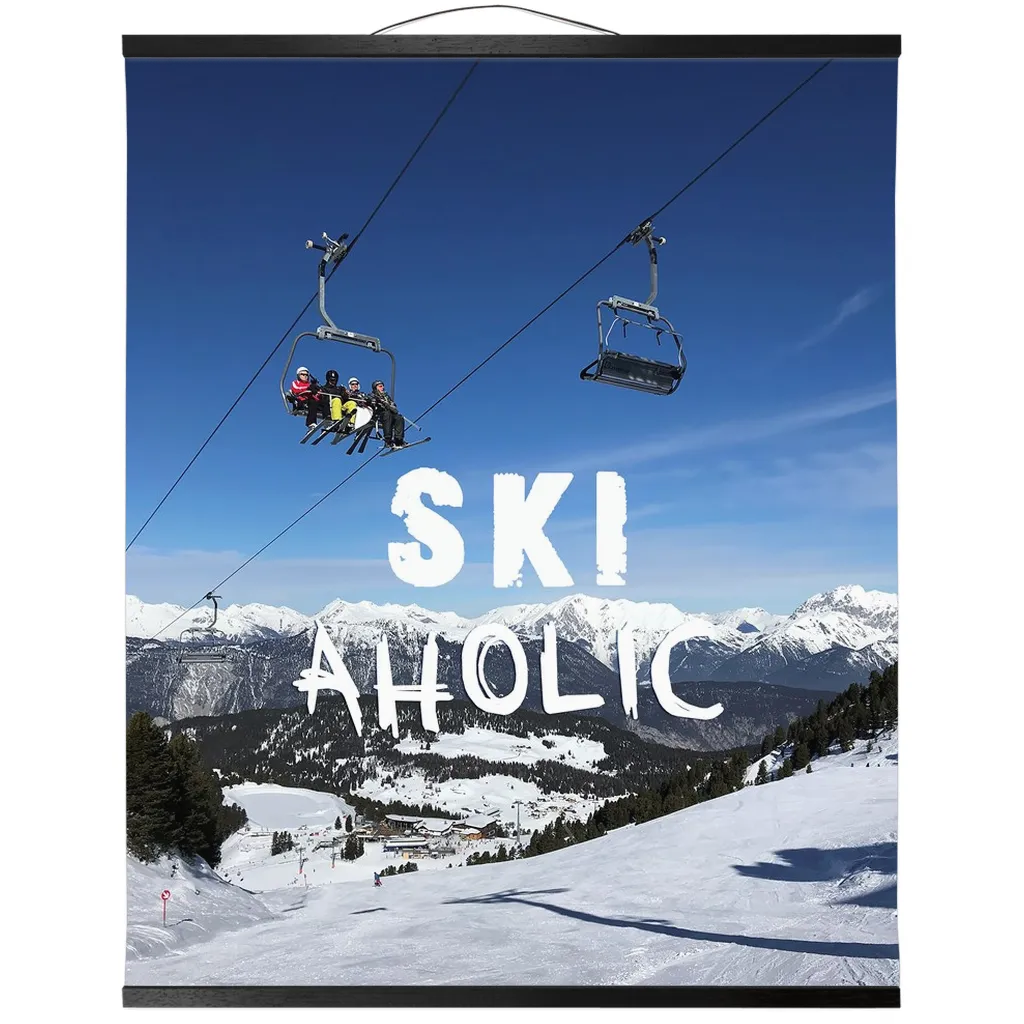 Hanging Canvas Print - Ski Aholic