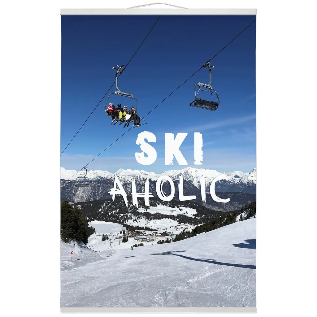 Hanging Canvas Print - Ski Aholic