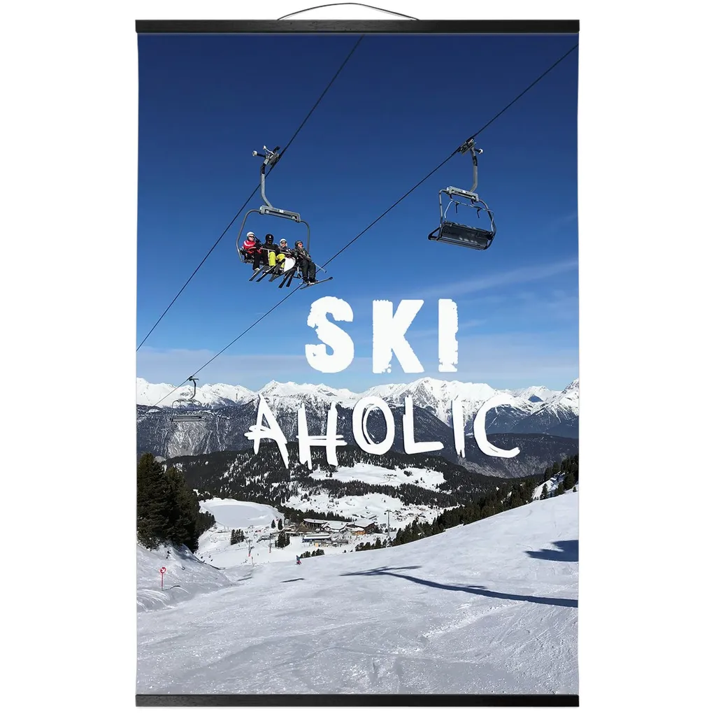 Hanging Canvas Print - Ski Aholic