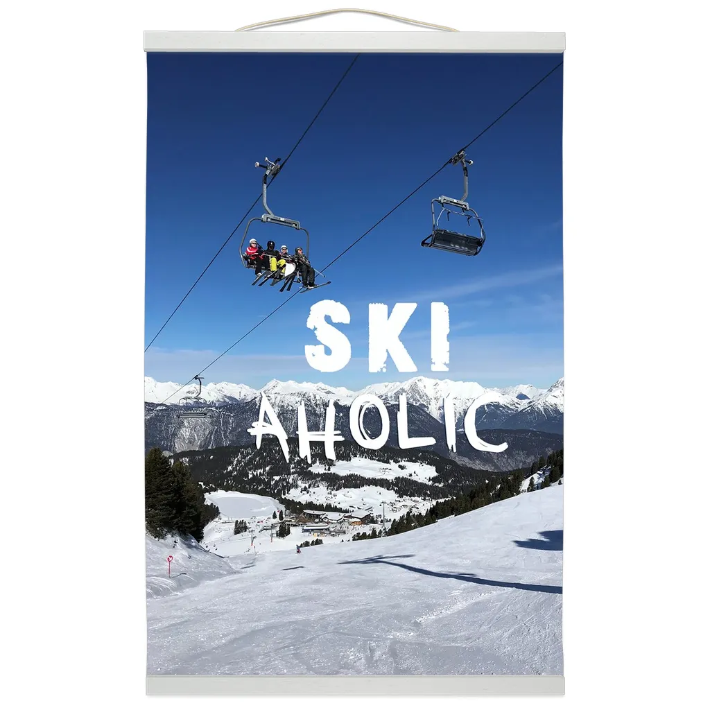 Hanging Canvas Print - Ski Aholic
