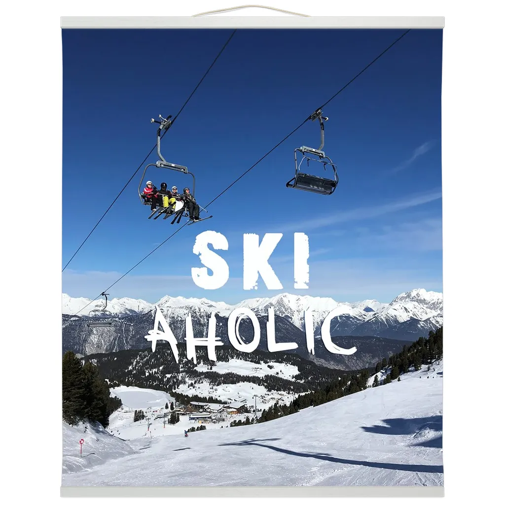 Hanging Canvas Print - Ski Aholic